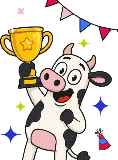 Trophy for naming Marie Stephenson's 10,000th cow